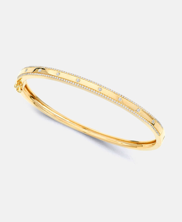 Diamond Trim Thin Bangle