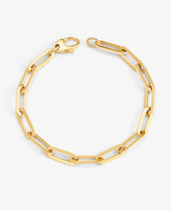 Large Paperclip Link Bracelet - Hollow