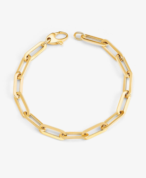 Large Paperclip Link Bracelet - Hollow