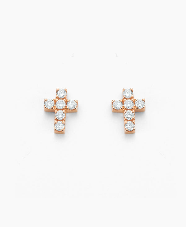 Diamond Cross Stud Earring