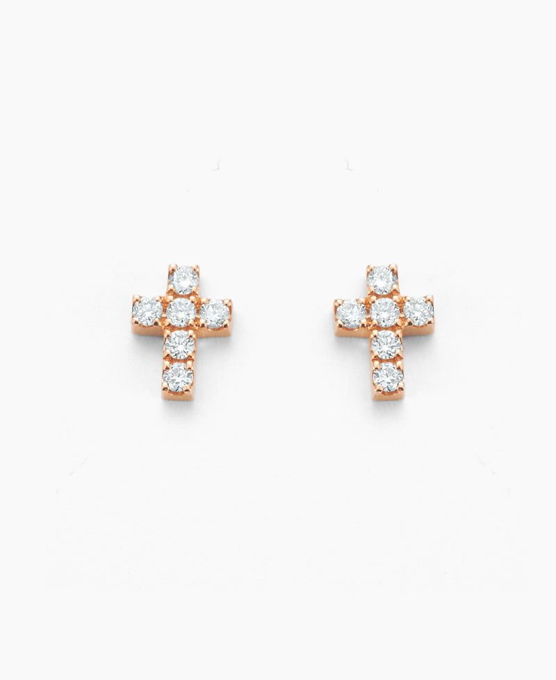 Diamond Cross Stud Earring