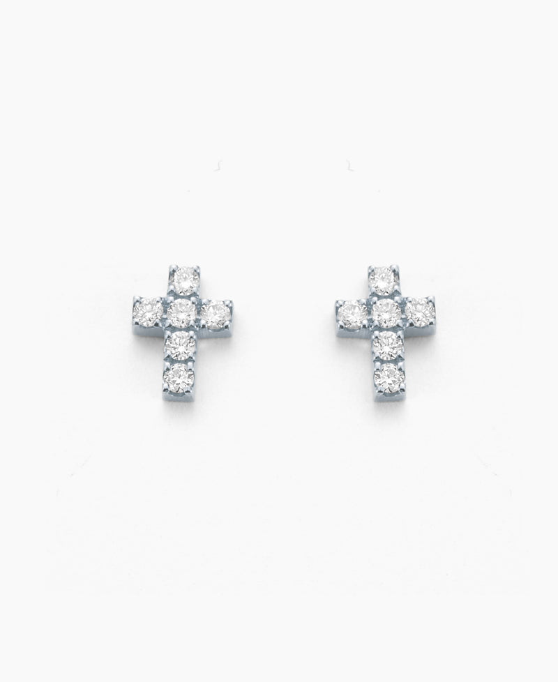 Diamond Cross Stud Earring