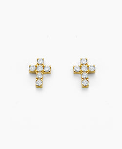 Diamond Cross Stud Earring