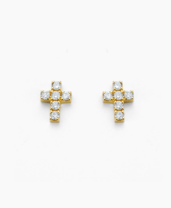 Diamond Cross Stud Earring