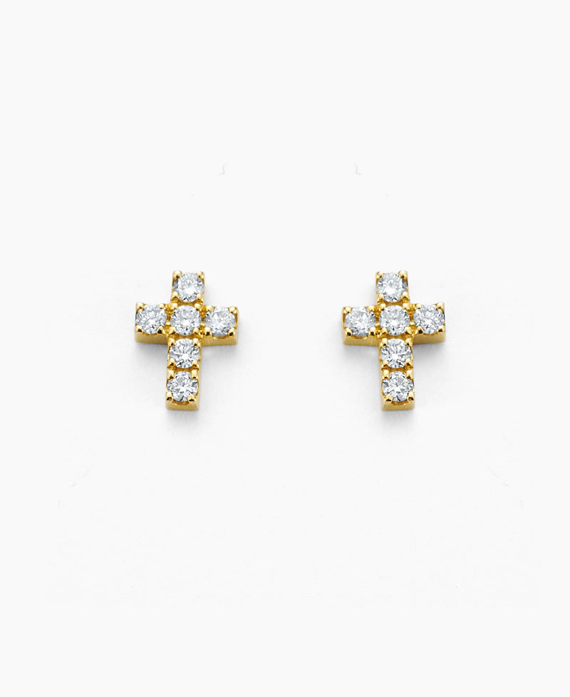 Diamond Cross Stud Earring