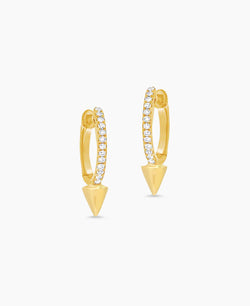 Diamond Spike Huggie Earrings