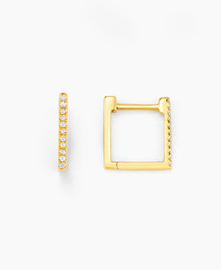 Diamond Square Huggie Earring