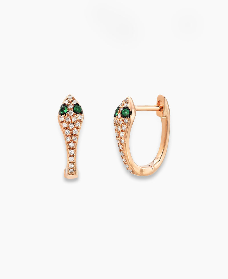 Buy 14K Gold Slithering Diamond Snake Studs | Heist Jewelry