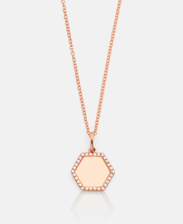 Hexagon diamond necklace