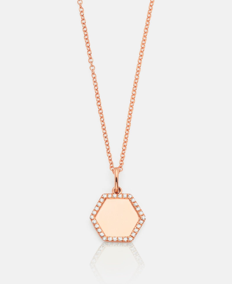 Hexagon diamond necklace