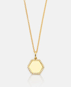 Hexagon diamond necklace