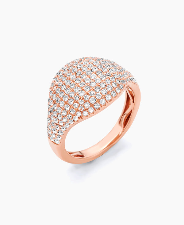 Diamond Cushion Pinky Ring