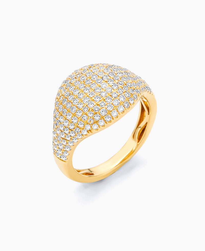 Diamond Cushion Pinky Ring