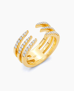 Diamond Triple Claw Ring