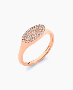 Diamond Oval Pinky Ring