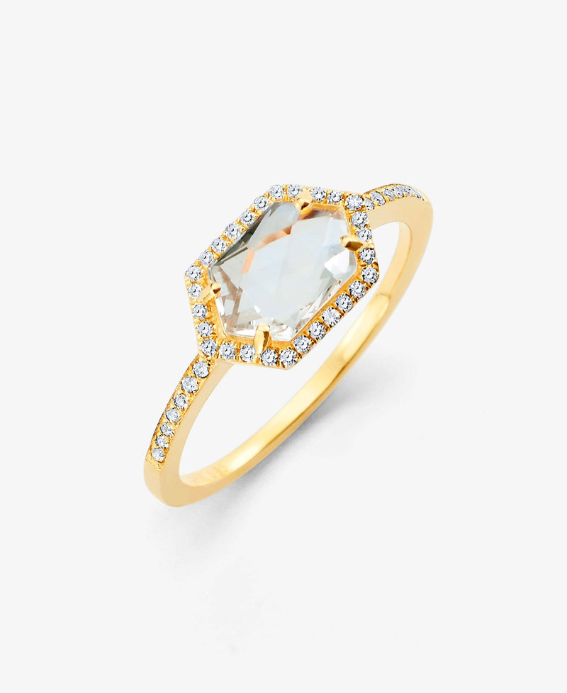 Moonstone Diamond Ring