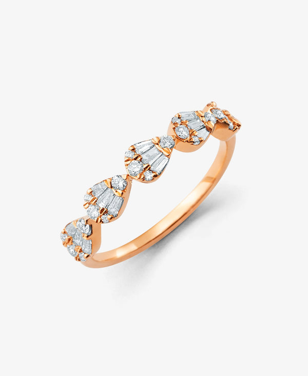 Teardrop Baguette Diamond Illusion Ring