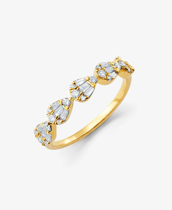 Teardrop Baguette Diamond Illusion Ring