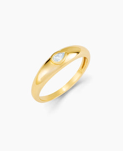 Pear Diamond Dome Ring