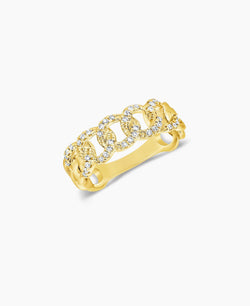 Half Diamond Chain Pinky Ring