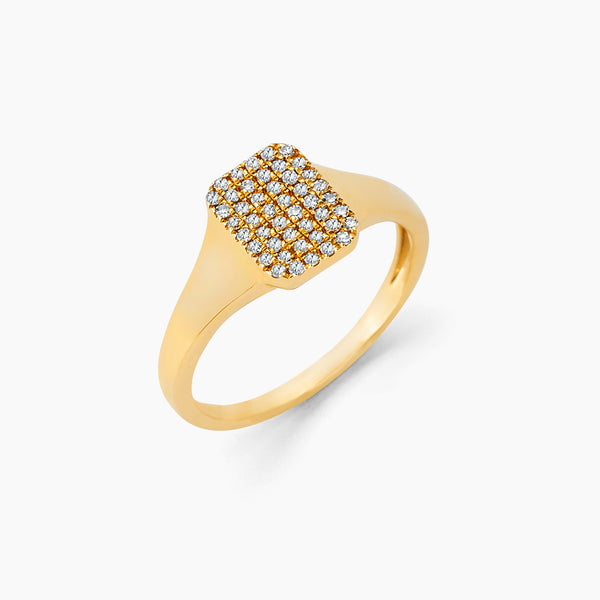 Hero Signet with Diamond Initial Pinky Ring – Boco Jewelry